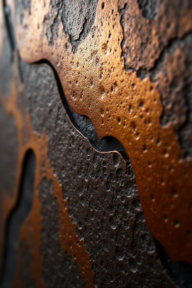 スマートフォン画面に最適化された、光を反射するダイナミックな抽象メタルアート彫刻の縦長画像。