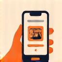 壊れた金属製品の写真を撮り、スマートフォンでコハクフォージドのウェブサイトから問い合わせする様子。簡潔なアイコンが横に添えられている